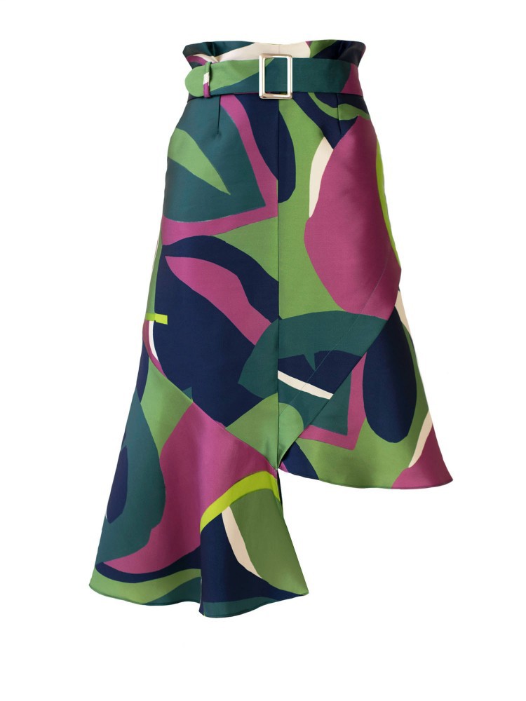 Floral-print  asymmetric...