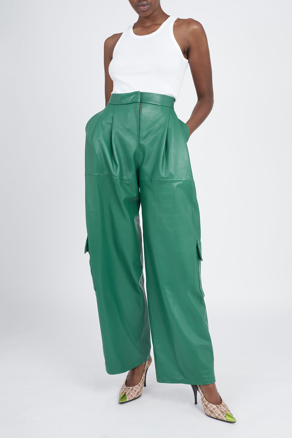 Leather tapered cargo pants | Guéra