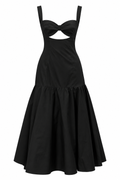 Jacquard-trimmed maxi dress Black | Tandjilé