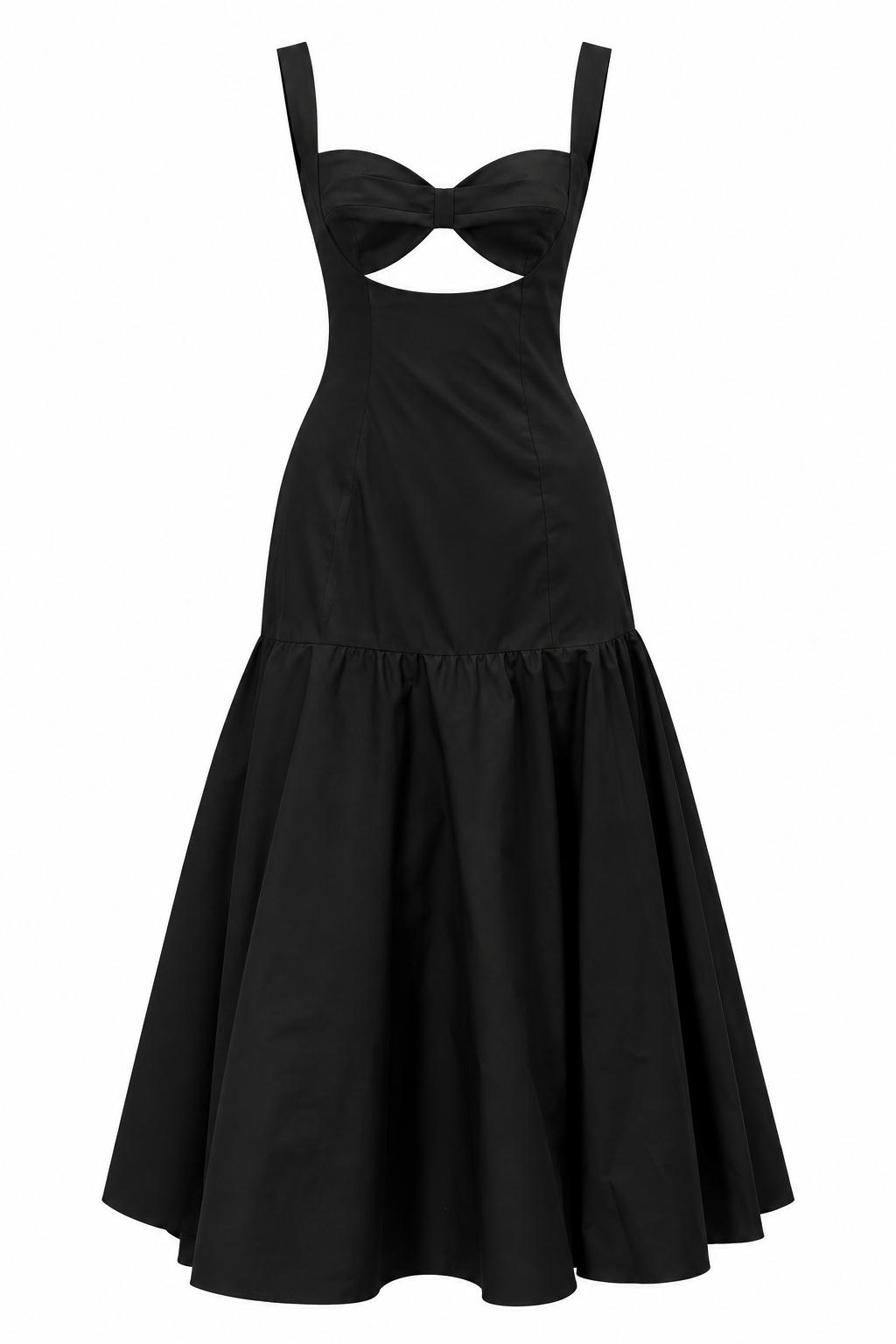 Jacquard-trimmed maxi dress Black | Tandjilé