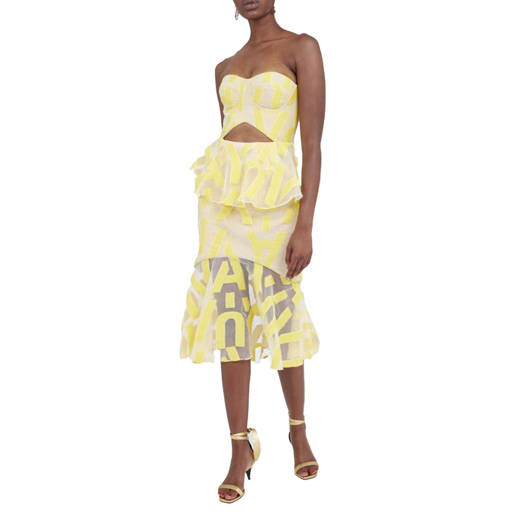 Strapless cut out midi dress | Chari