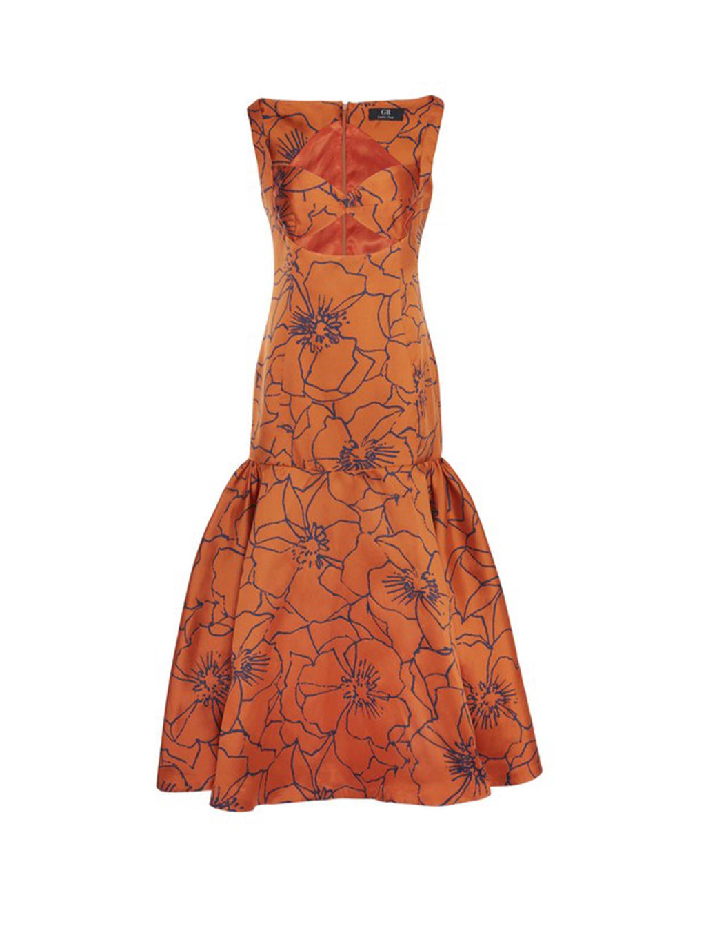 Jacquard-trimmed maxi dress Orange | Tandjilé