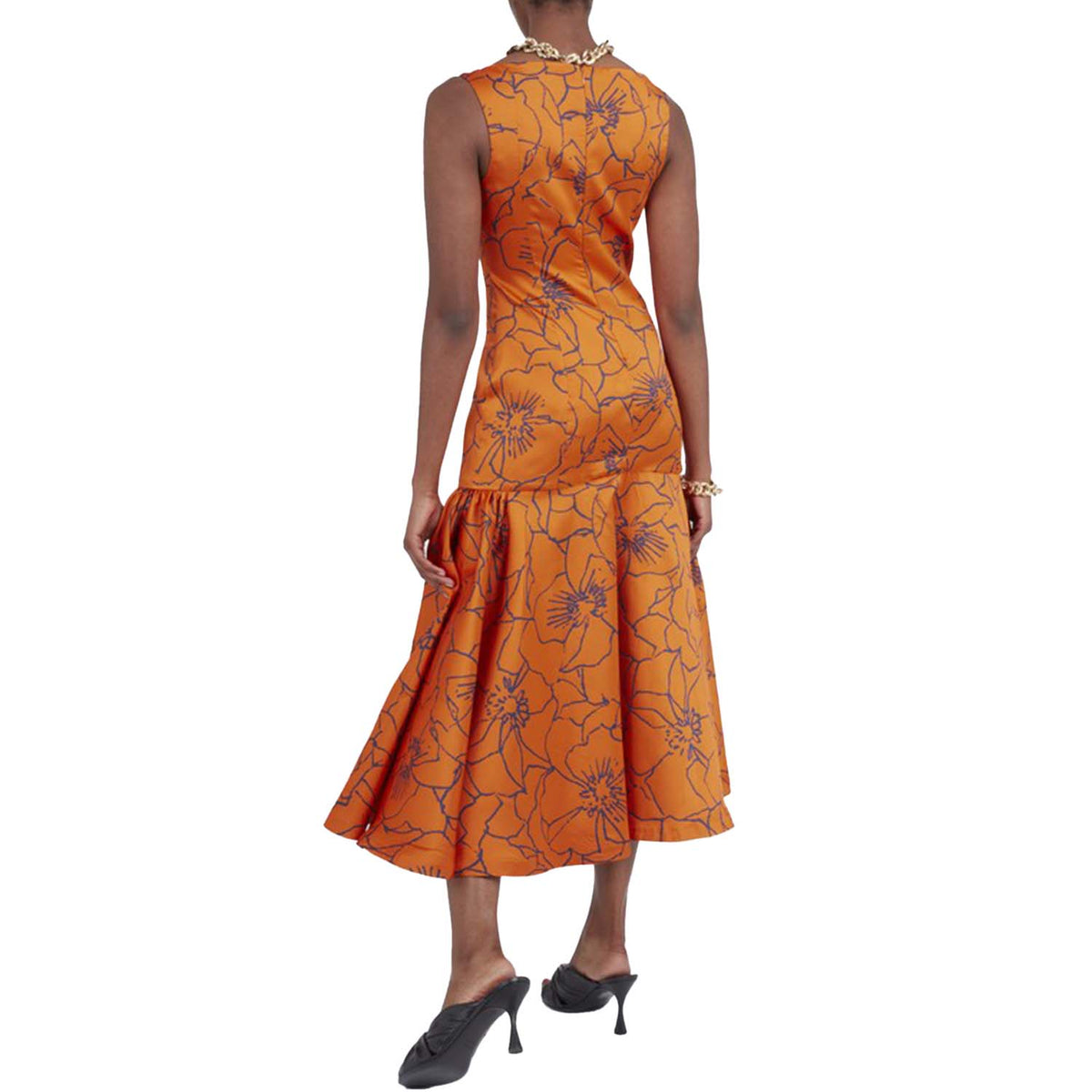Jacquard-trimmed maxi dress Orange | Tandjilé