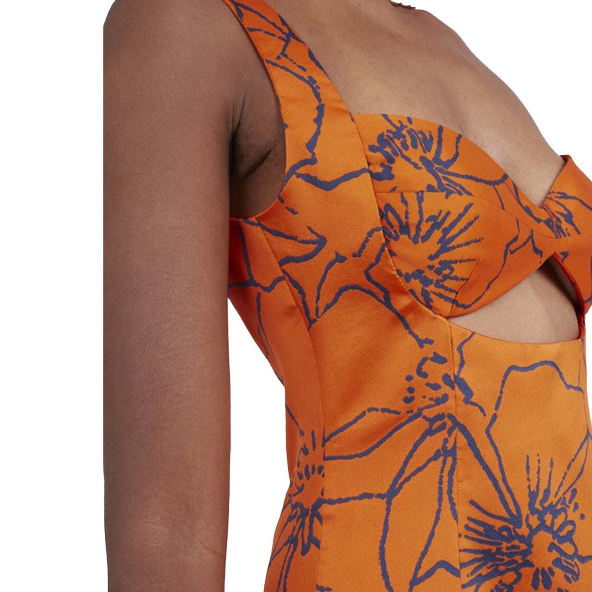 Jacquard-trimmed maxi dress Orange | Tandjilé
