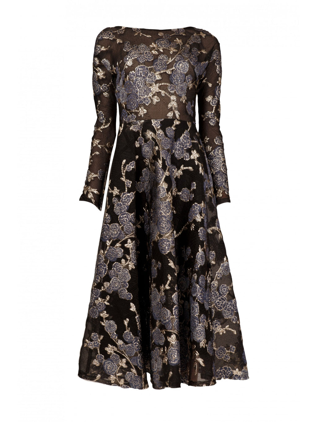 Floral embroidered organza midi dress | Meissa
