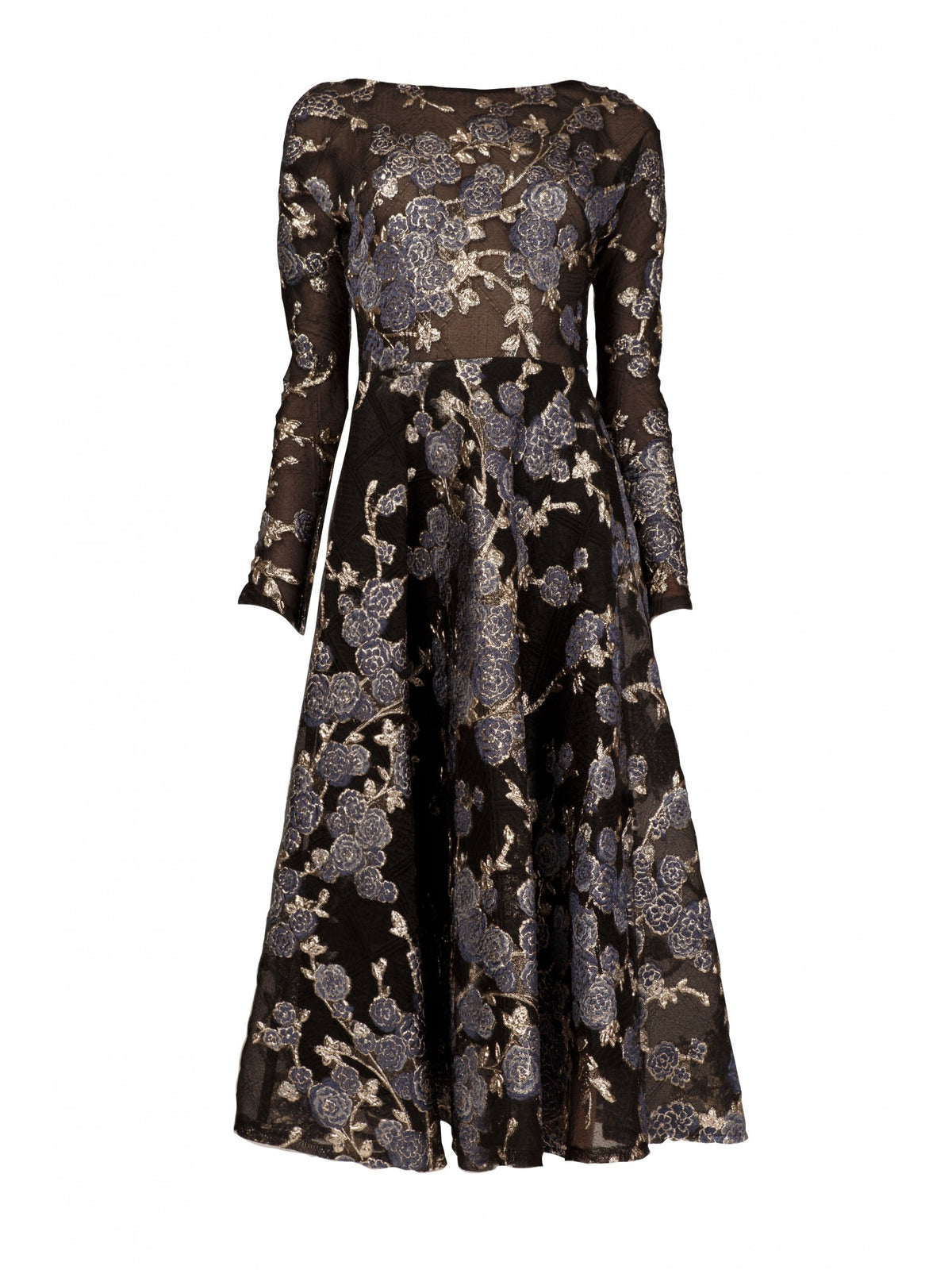 Floral embroidered organza midi dress | Meissa