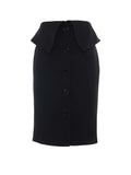 Fold-over waist midi skirt| Rubis