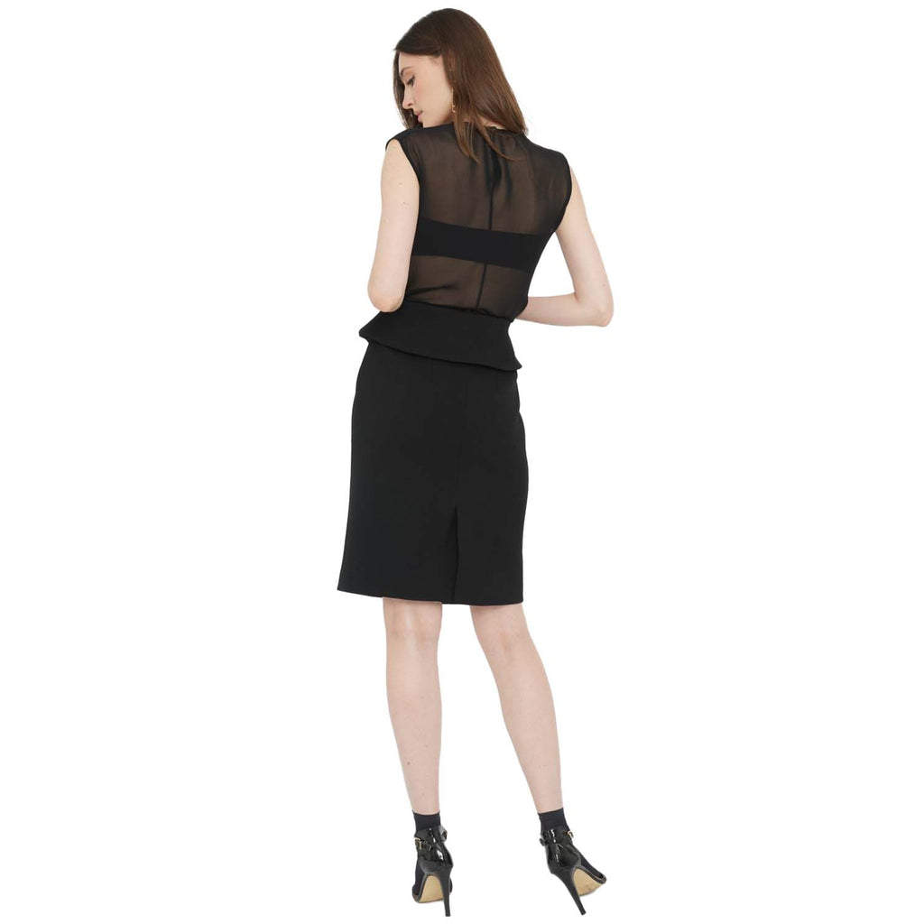 Fold-over waist midi skirt| Rubis