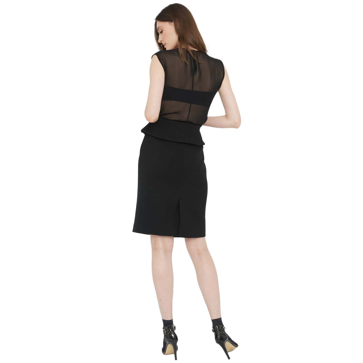Fold-over waist midi skirt| Rubis