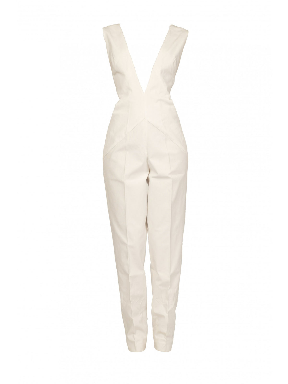Structured Deep V Neck jumpsuit | Iconie
