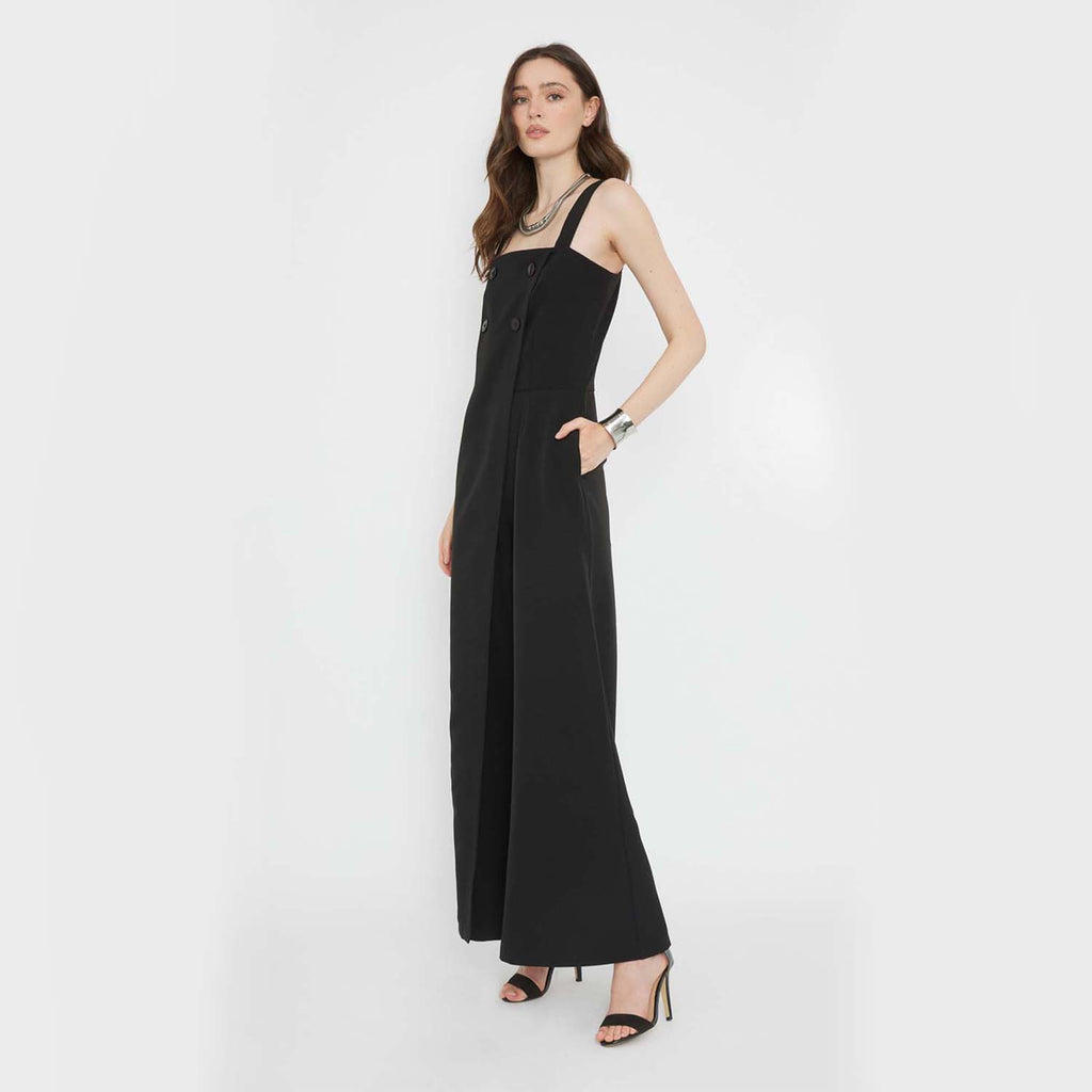 Button-embellished jumpsuit | Precious