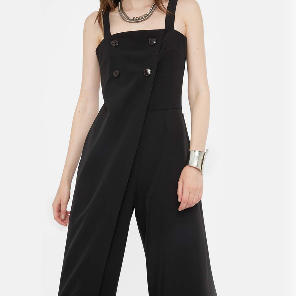 Button-embellished jumpsuit | Precious