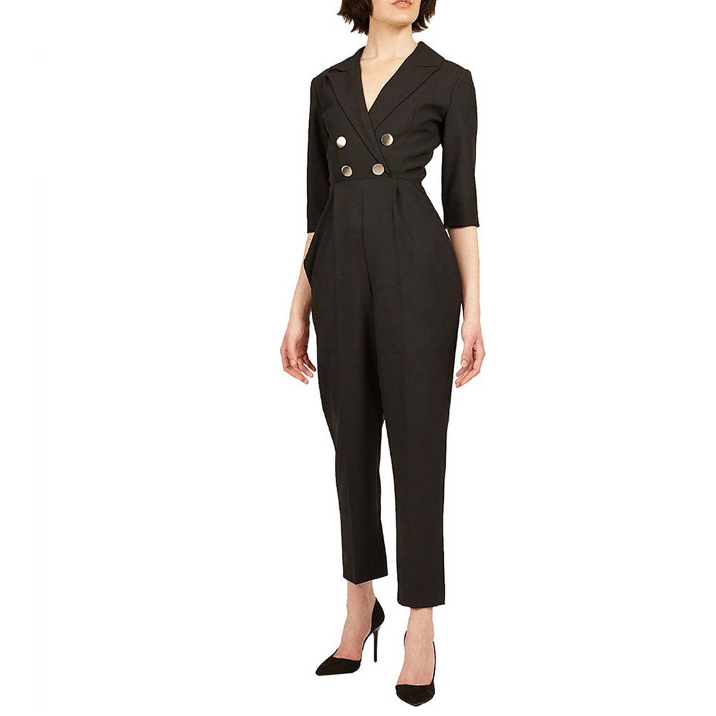 Double-breasted wool jumpsuit | Patience