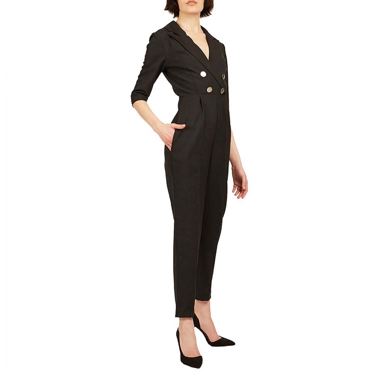 Double-breasted wool jumpsuit | Patience
