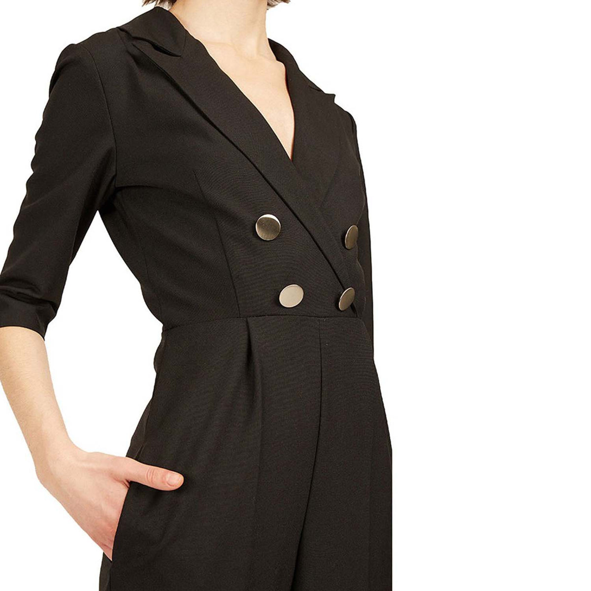 Double-breasted wool jumpsuit | Patience