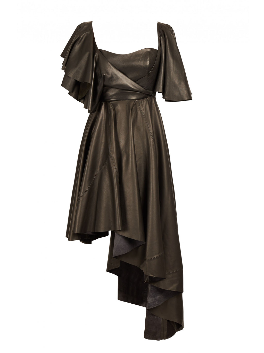 Ruffled leather dress | Faith