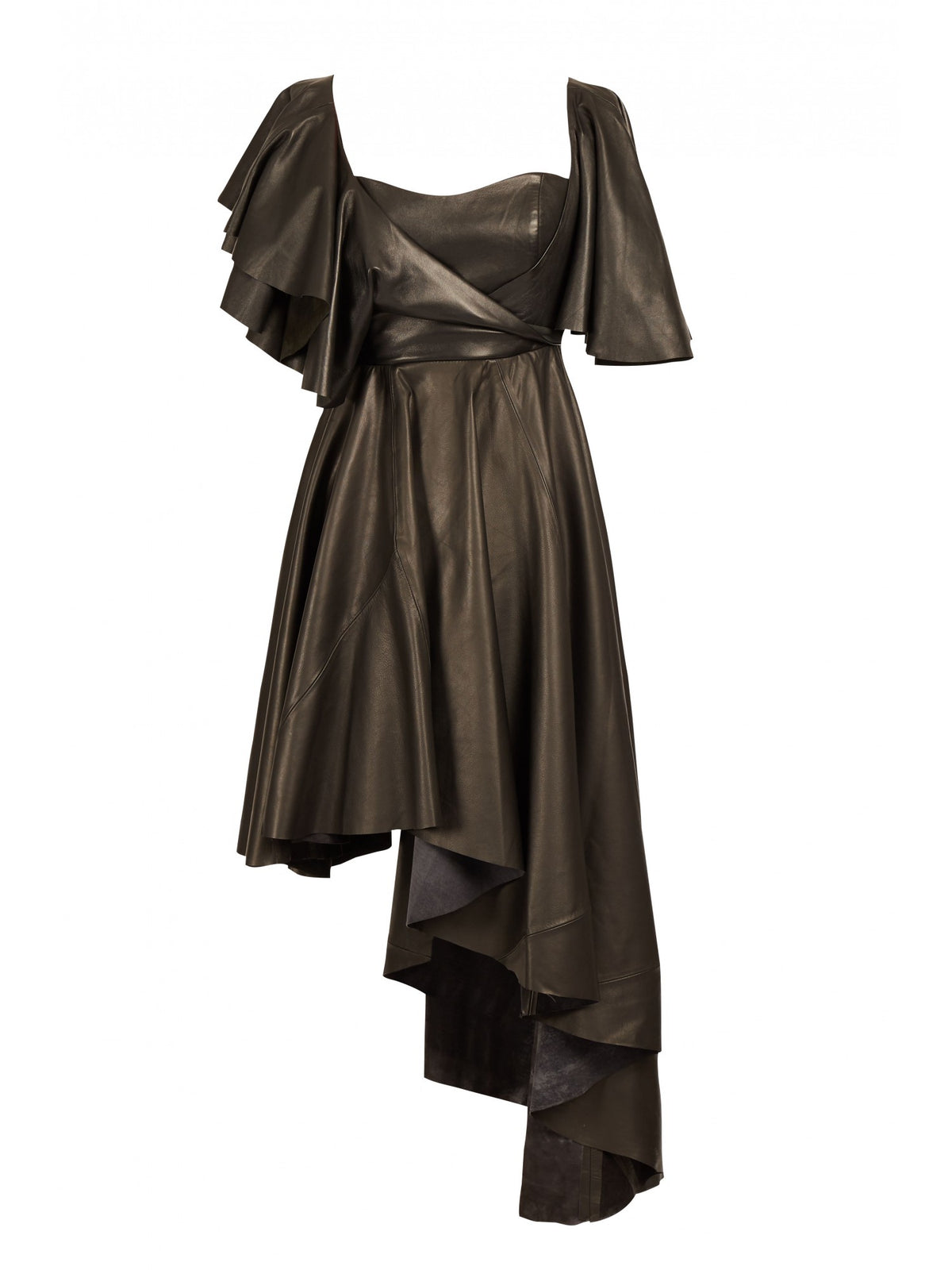Ruffled leather dress | Faith