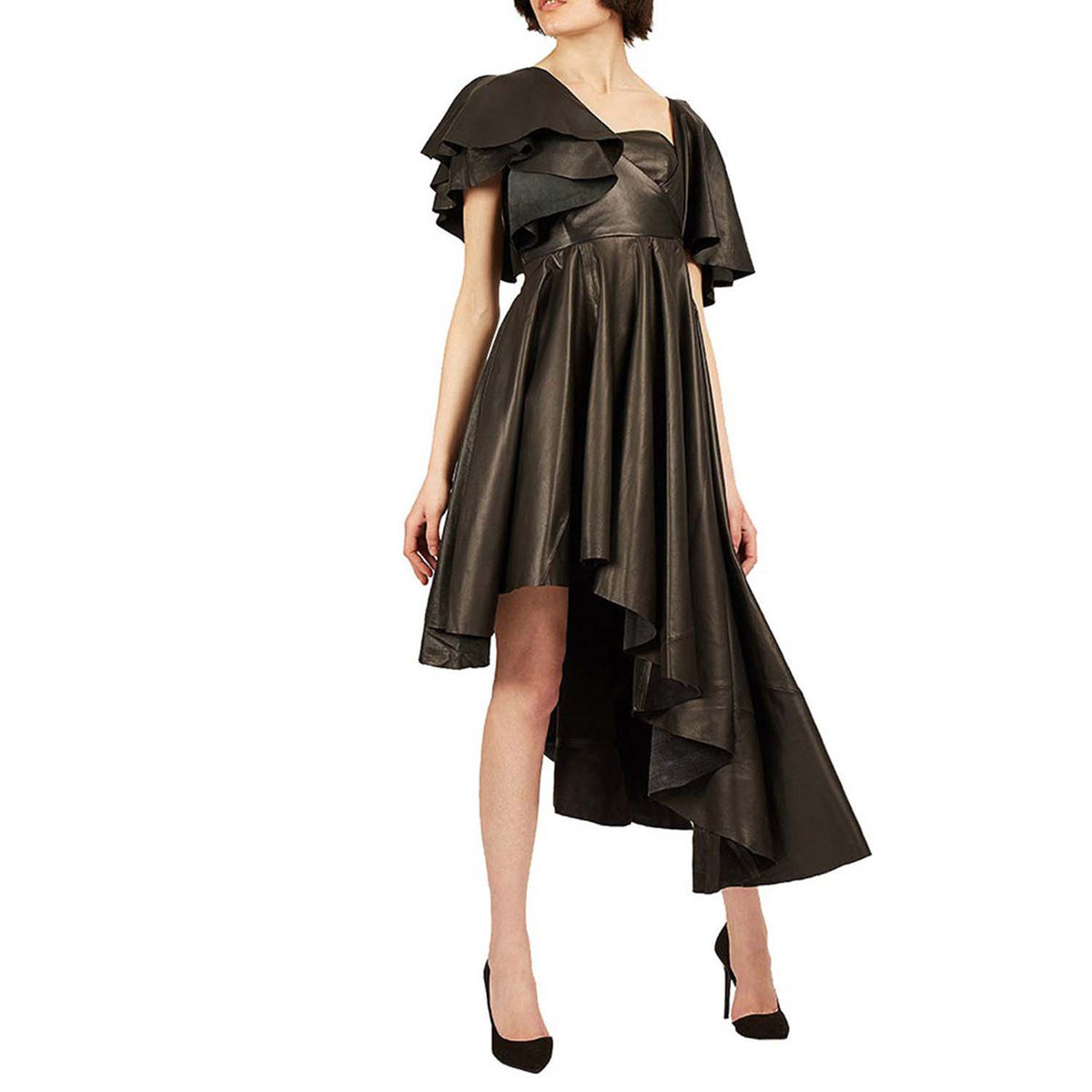 Ruffled leather dress | Faith