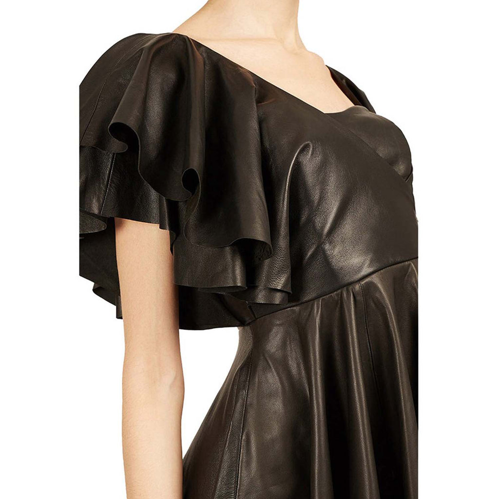 Ruffled leather dress | Faith