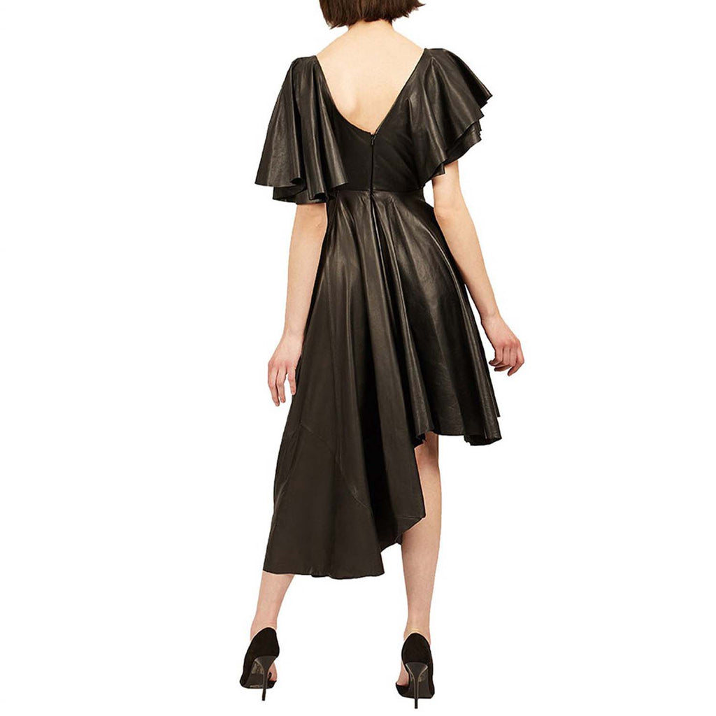 Ruffled leather dress | Faith