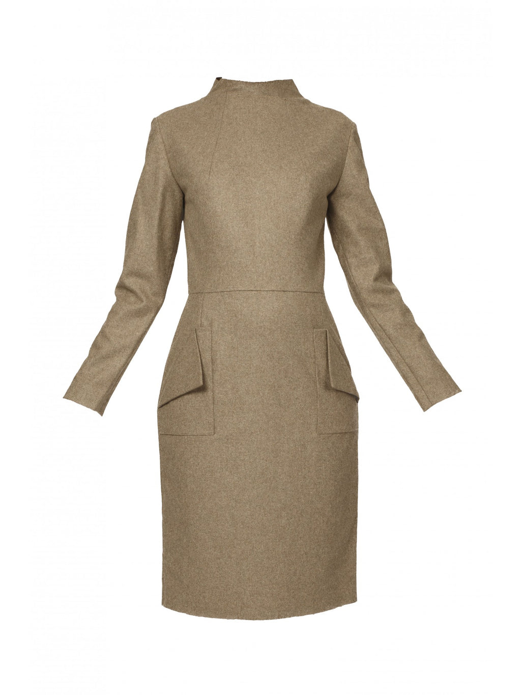 Raw Collar Dress With Folder Pockets | Ache