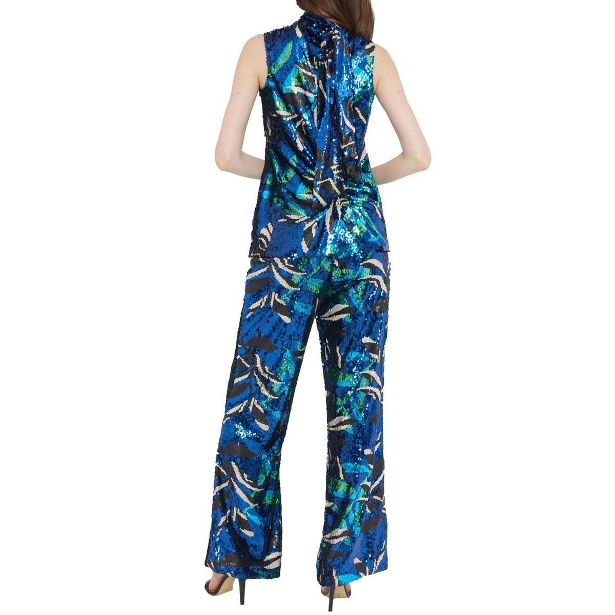 Sequins straight-leg trousers