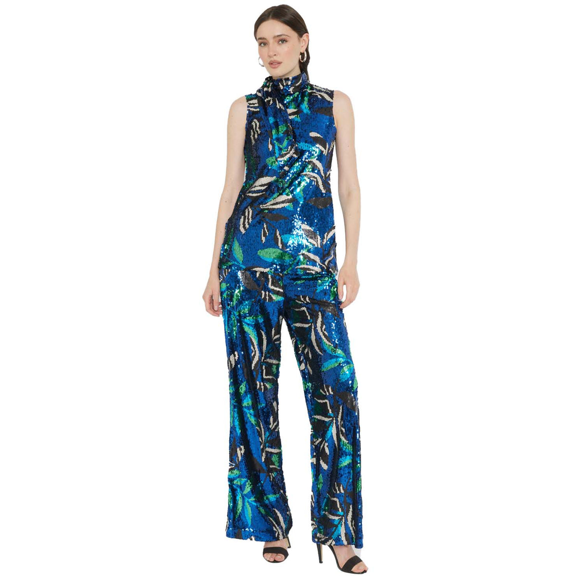 Sequins straight-leg trousers