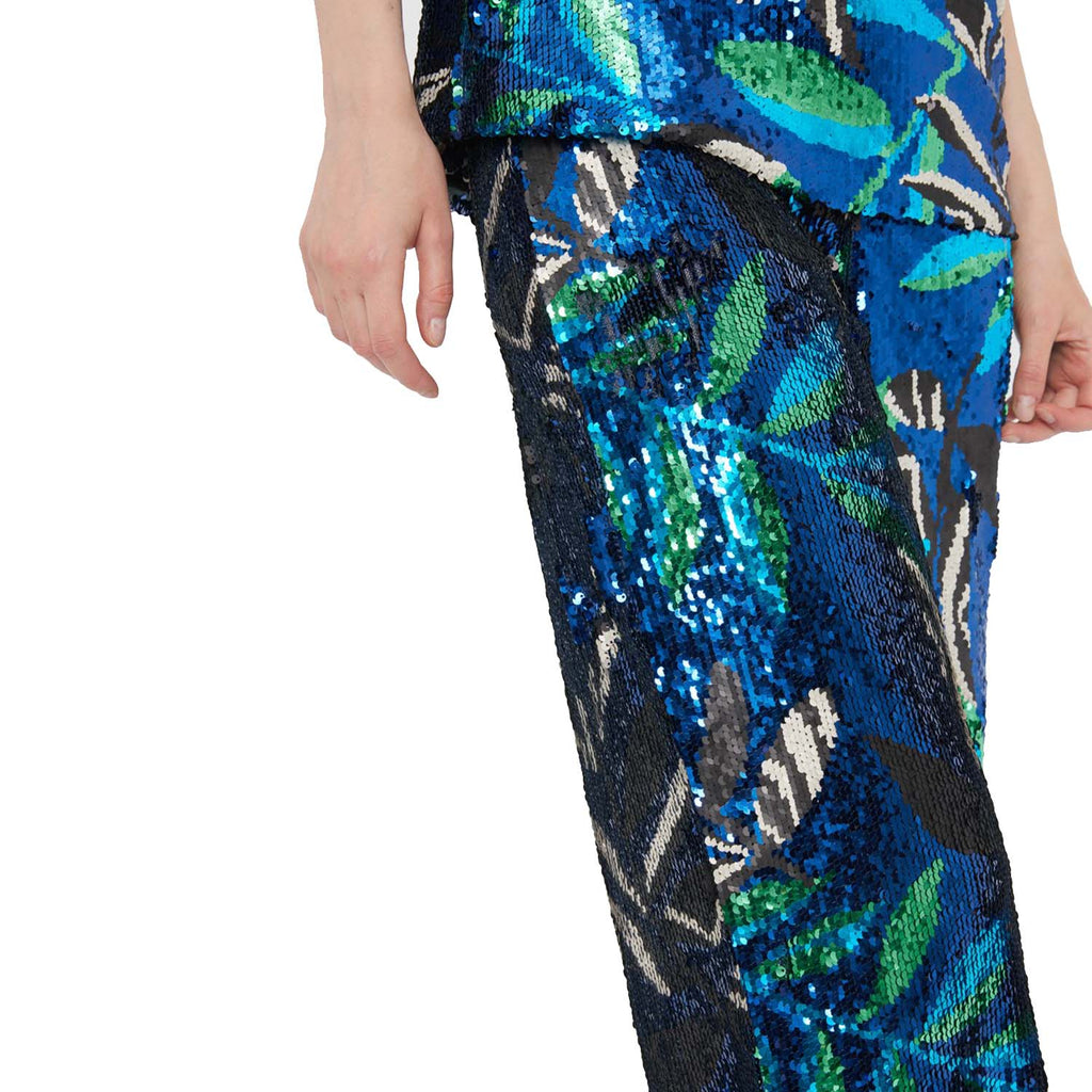 Sequins straight-leg trousers