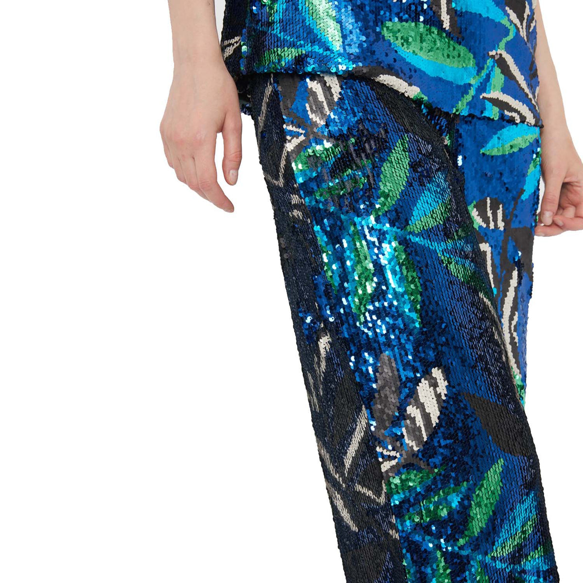 Sequins straight-leg trousers