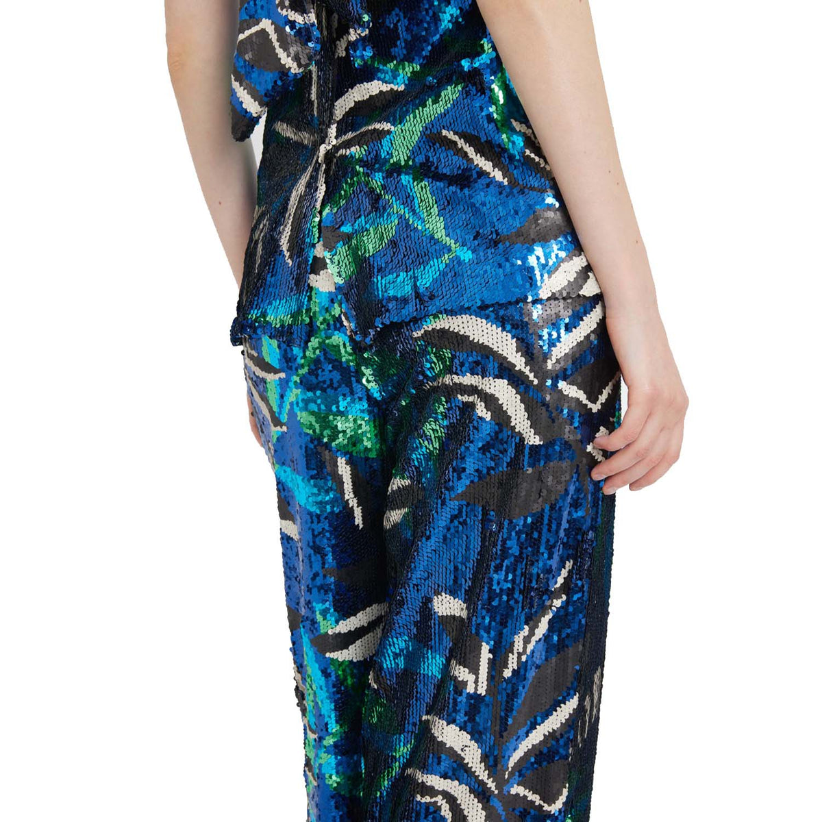 Sequins straight-leg trousers