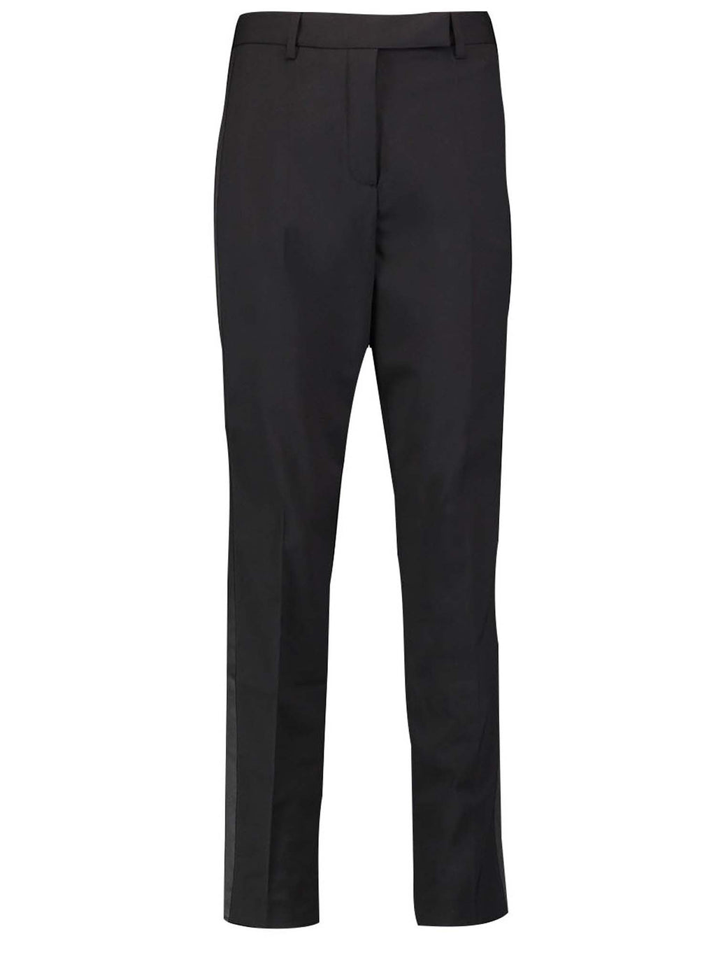 Matching satin trimmed blazer with split sleeves trousers | Isild
