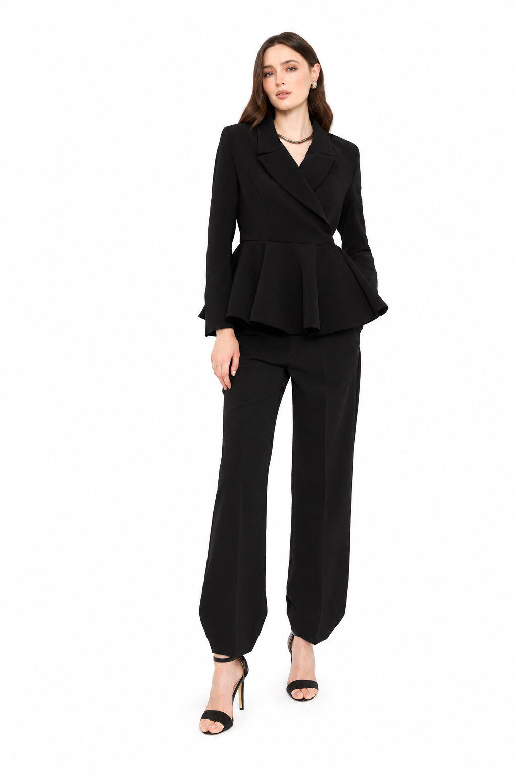 Double breasted ruffled blazer | Diamond