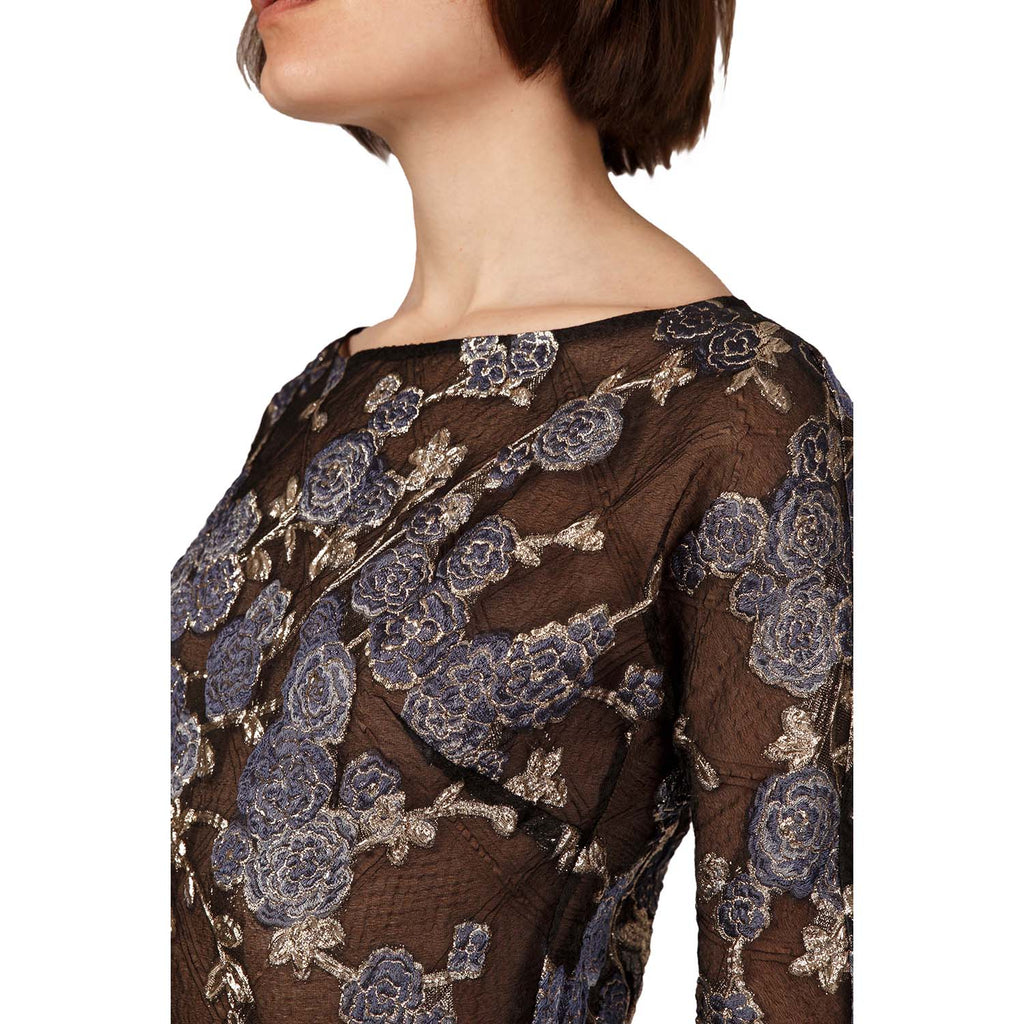 Floral embroidered organza midi dress | Meissa