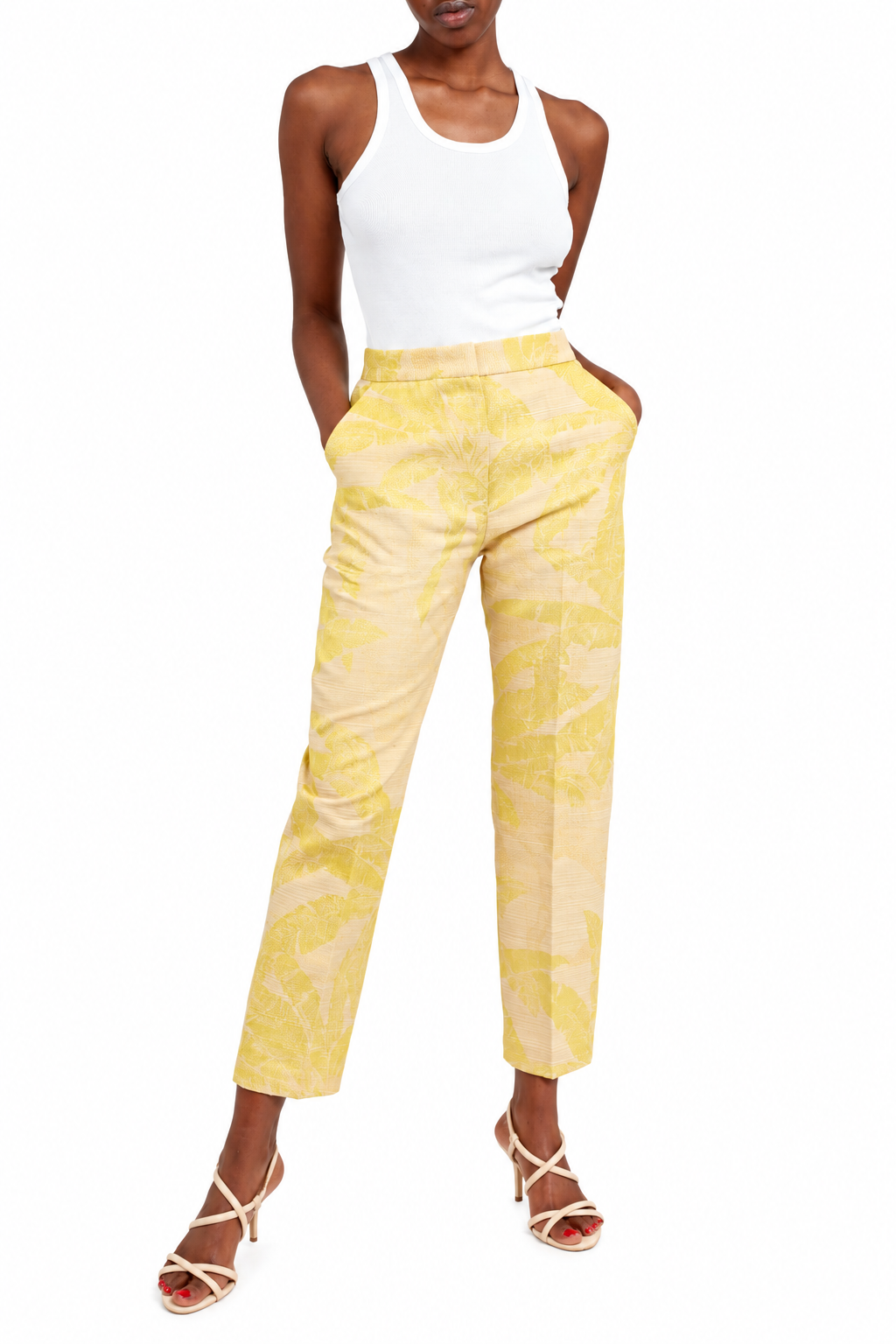 Matching pleated woven tapered pants | Kanem