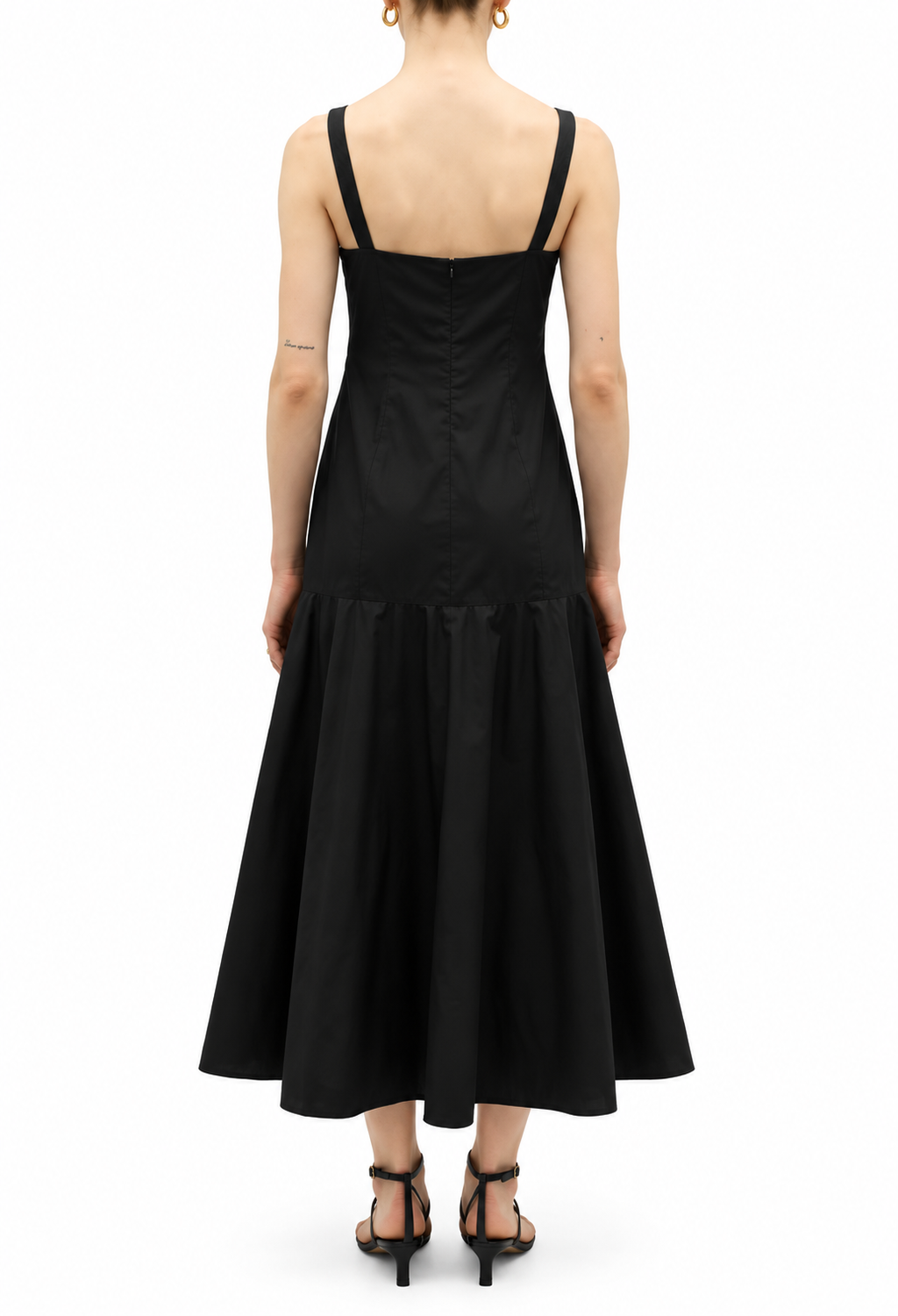 Jacquard-trimmed maxi dress Black | Tandjilé