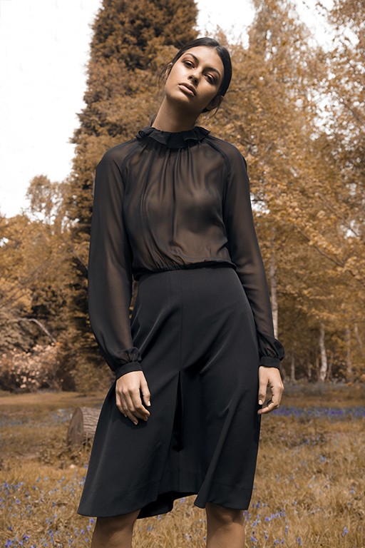 Autumn Winter 2017  Timeless  black Georgette dress | Felicity